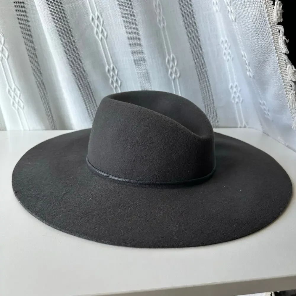 Tart Chocolate Brown 100% Wool Boho Chic Hat Wide Brim